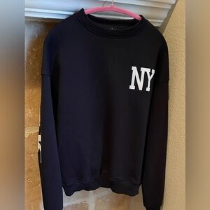 NWOT Piral Black White Graphic New York City Trendy Oversized Boxy Sweatshirt OS